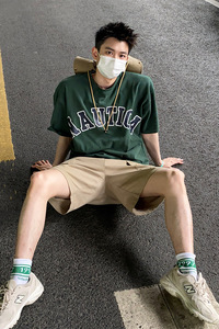 Cityboy日系复古字母印花短袖T恤男夏季潮牌宽松半袖TX02P55图片
