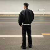 飞行员夹克纯色中性棉服复古美式外套男春秋薄厚款帅气0811P125，男装夹克，电商A400（原B301）