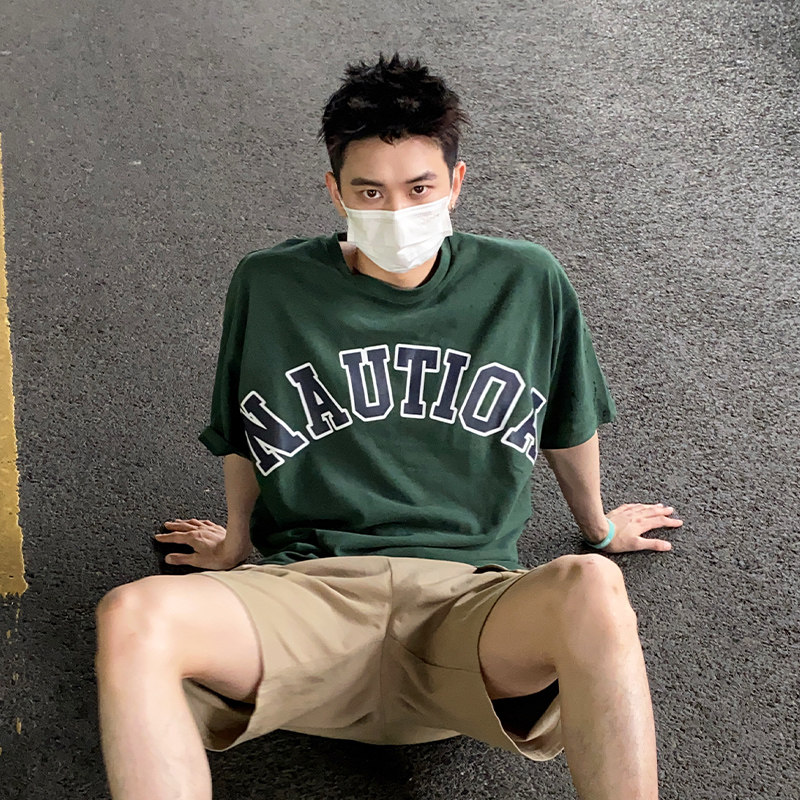 Cityboy日系复古字母印花短袖T恤男夏季潮牌宽松半袖TX02P55,男装T恤,电商A400（原B301）