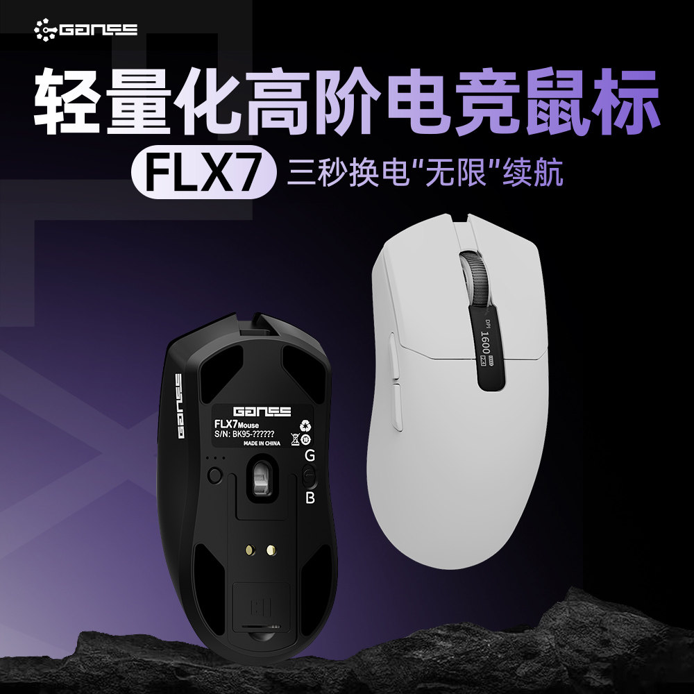 GANSS高斯FLX7pro轻量化8K鼠标有线无线电竞游戏办公台式笔记本 - 实物图