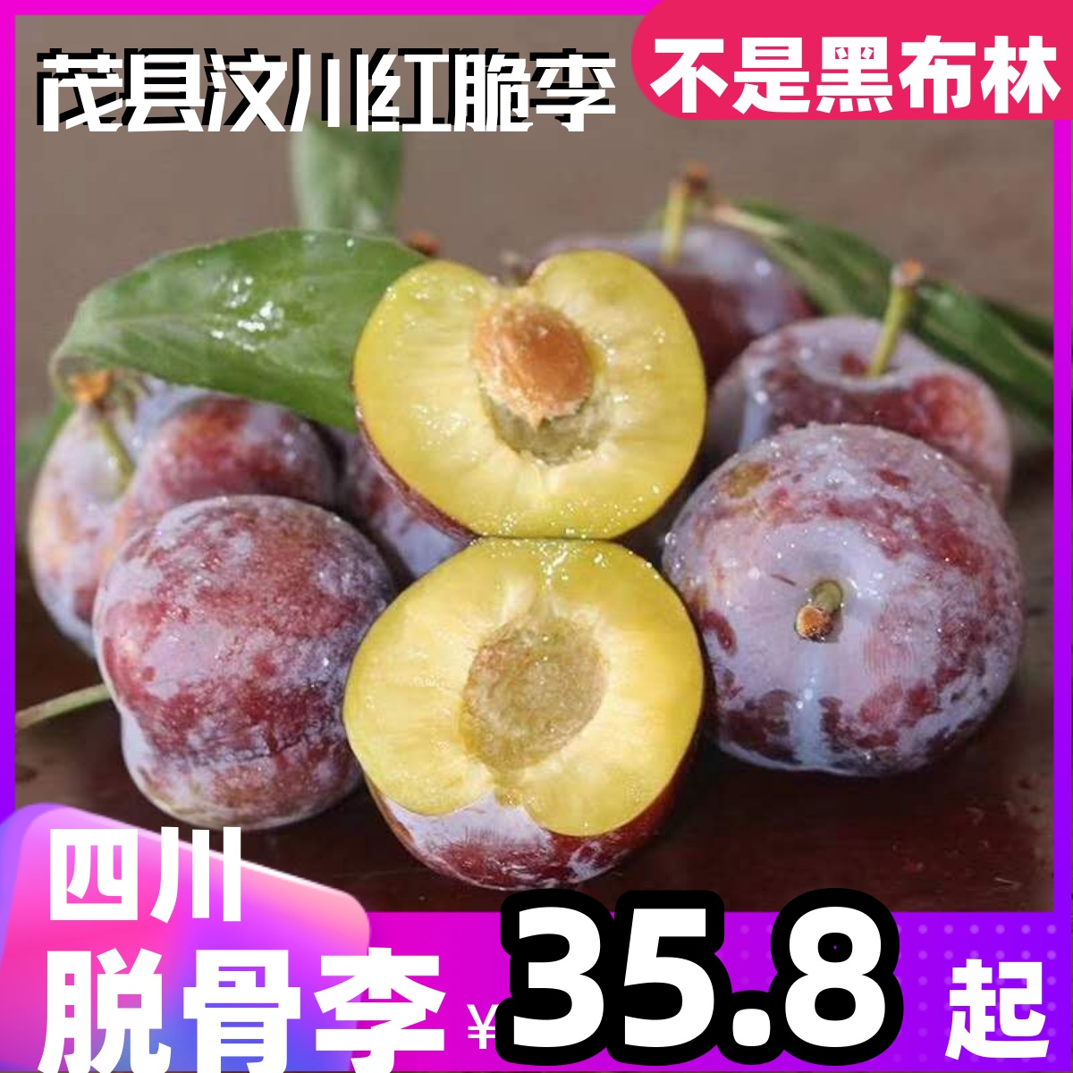 茂县汶川四川脱骨红脆李新鲜水果