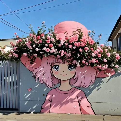 仿真花艺墙绘美陈可成品发货