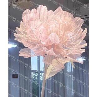 手工欧根纱大花朵商场橱窗落地摆件网红门店春日主题美陈布景道具