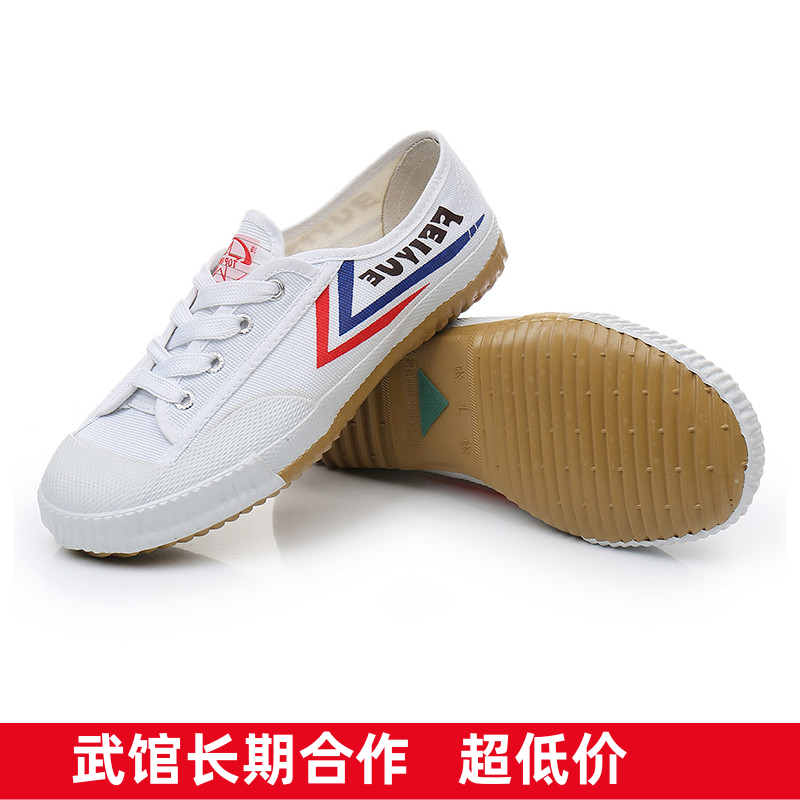 飞跃大博文儿童武术鞋魔术贴田径鞋练武鞋帆布鞋男女鞋系带运动鞋