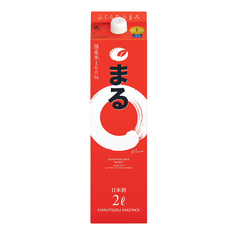 磕碰瑕疵损标 白鹤圆圆清酒 日本纯米酒2000ml 2L 2升纸盒装