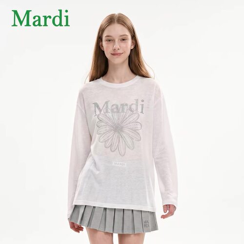 MARDI秋季罩衫空调衫长袖T恤衫宽松雏菊韩系高级感ins潮套头女装