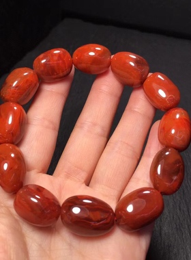 凉山南红随行手链盐源玛瑙耳坠环戒指天珠三通复古背云流行时尚男