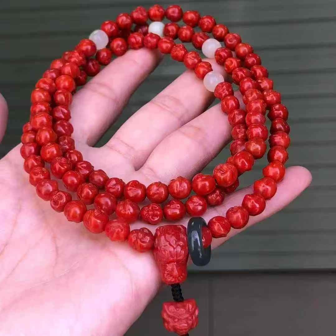 精品收藏南红玛瑙瓦西笑佛108佛珠珠宝古玩收藏旧物件手串吊坠男