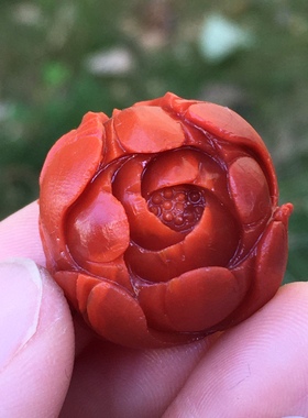 凉山南红瓦西料牡丹花吊坠多宝文玩饰品1234567890㎜手串手链满肉