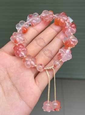 精品川料南红冰飘diy手串百搭时尚饰品玉石手链男女款吊坠挂件
