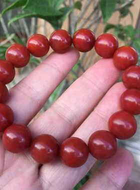 保山南红玛瑙手串辣椒圆珠柔光磨砂哑光辣椒红手链男女款12㎜