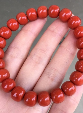 川料南红老型单圈手串手链吊坠牡丹花莲花回纹老型珠弥勒男女百搭