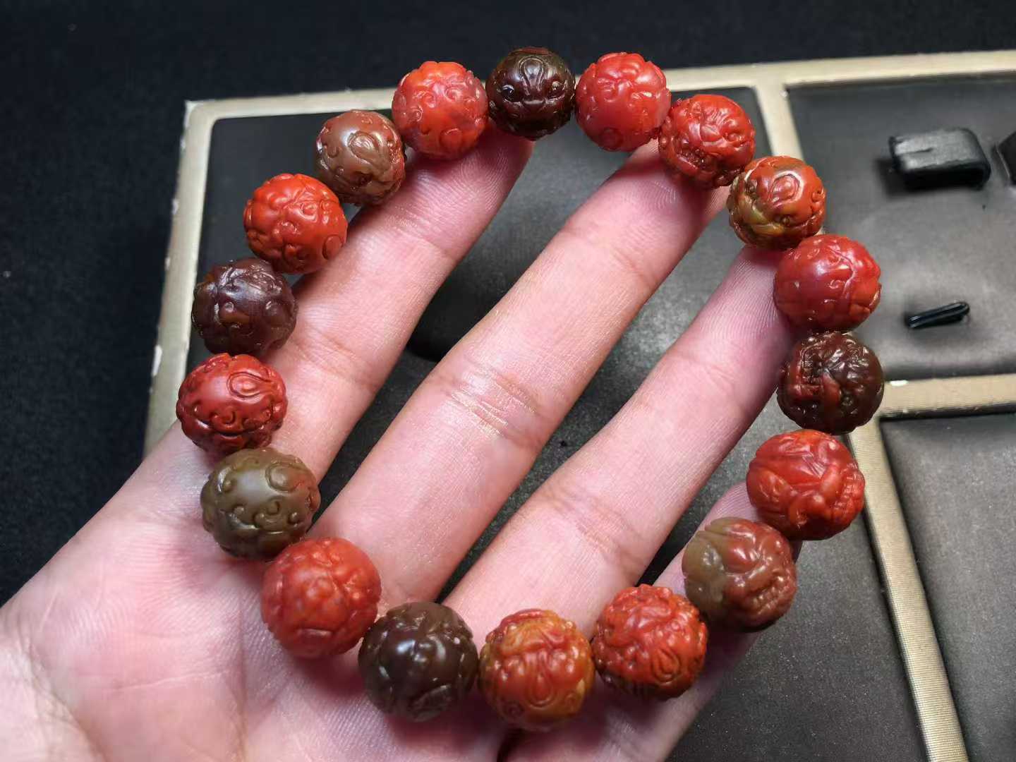 南红玛瑙包浆料貔貅手串11㎜柔光磨砂哑光吊坠挂件玉石收藏手链男