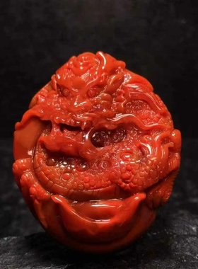 瓦西南红精工雕刻龙行天下吊坠手串项链吊坠挂件珠宝男女款礼物