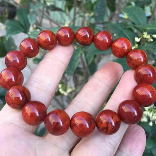 瓦西南红火焰纹手链红纹石海纹石翡翠蜜蜡绿松石手串吊坠挂件男女