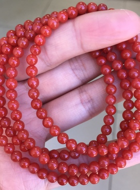 川料南红玛瑙圆珠佛珠多圈4.5㎜实体店拿货实惠捡漏玉石饰品