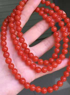 保山杨柳佛珠南红玛瑙满色满肉珠宝饰品diy配饰精美礼品时尚手串