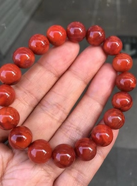 瓦西料南红手串盐源玛瑙单珠多宝文玩饰品1234567890㎜手链满肉男