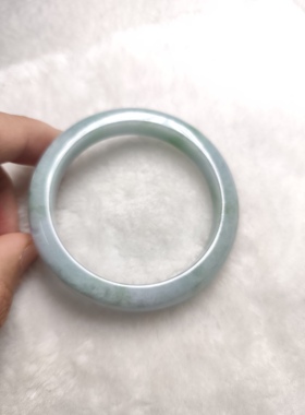 天然翡翠手镯紫罗兰手镯55㎜，飘紫飘绿 55*9.8*8.1㎜