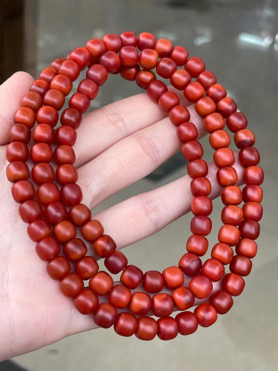 川料瓦西南红老型多圈手链耳坠环戒指天珠三通复古背云流行时尚男