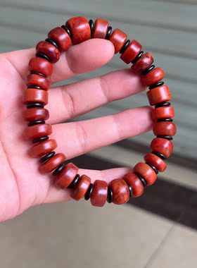 天然南红瓦西料小车轮珠手串多宝文玩饰品1234567890㎜手串链满肉