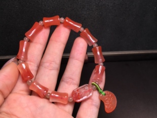 川料南红玛瑙冰飘节节高升手链8㎜女款饰品首饰玉石收藏级别