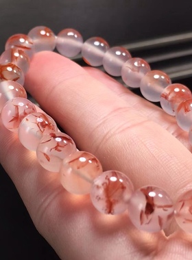 川料南红玛瑙花草手链满肉满色辣椒锦牛血鸡血红包浆手串吊坠男女