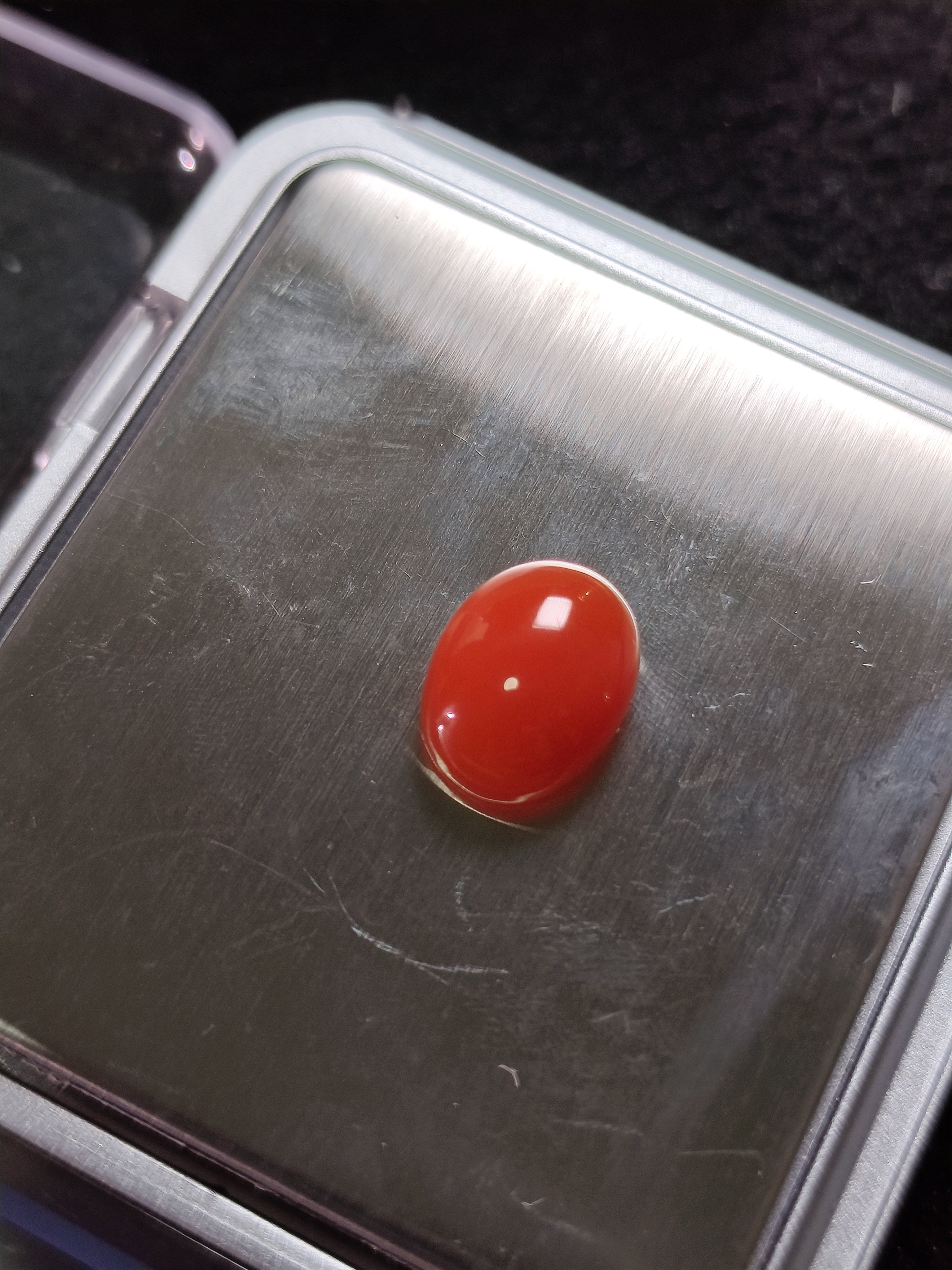 天然云南保山南红玛瑙戒面戒指女款纯色柿子红可以镶嵌18k金一流