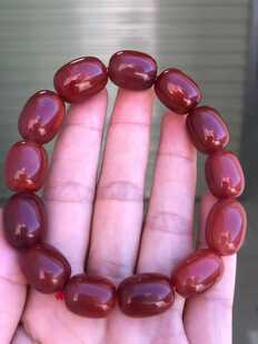 精品瓦西南红牛血红枣珠手串苏工雕刻挂件手把件吊坠手串文玩