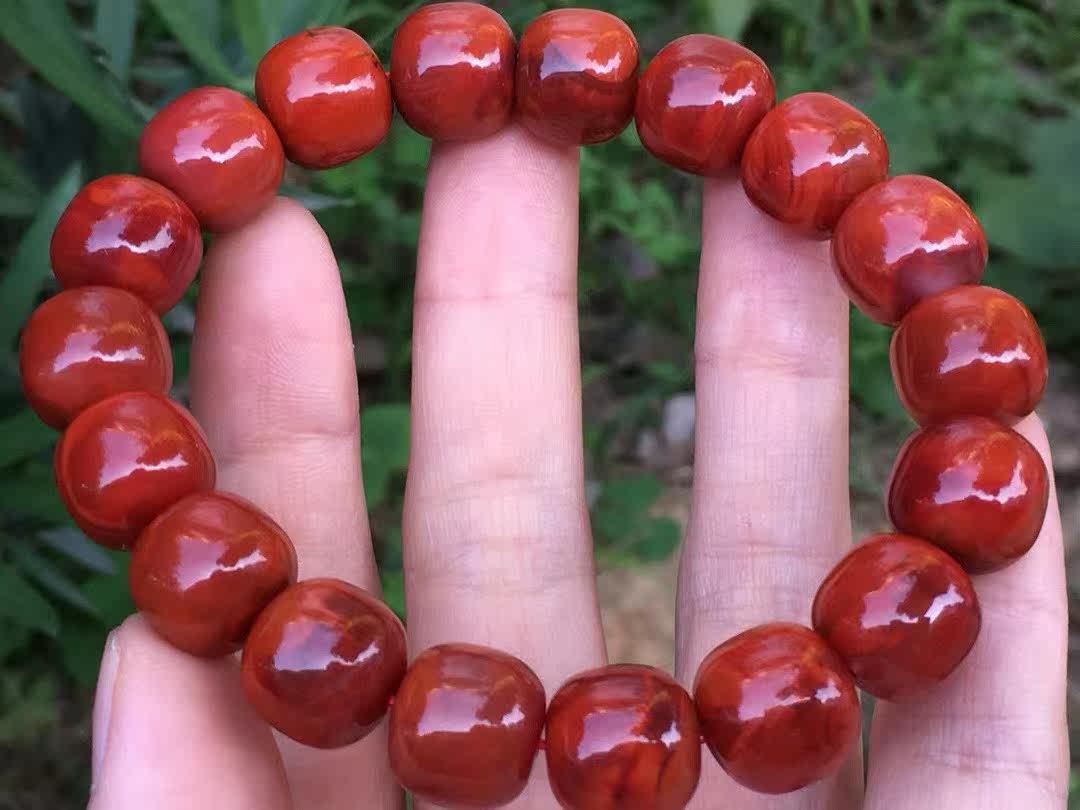 瓦西料南红老型单圈手串盐源玛瑙吊坠手链达摩大日如来绿松石吊坠