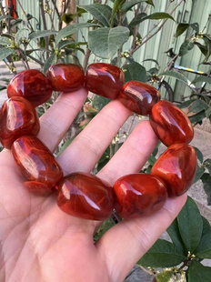 大尺寸随型手串凉山南红料绿松石戒指项链蜜蜡流行时尚饰品收藏男