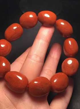凉山南红玛瑙手串随型随行手链男女款籽料精美饰品圆润14㎜百搭款