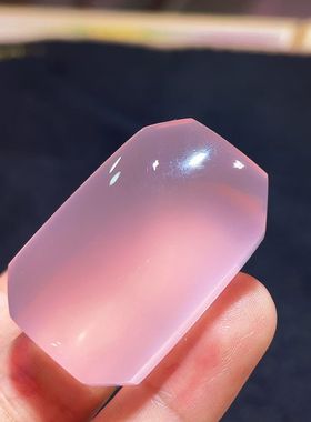 天然莫桑比克粉晶平无安事牌大吊坠全净体男女款玉石收藏级别