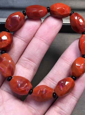 瓦西南红随形手串满色满肉柿子红火焰珠宝饰品diy配饰精美项链