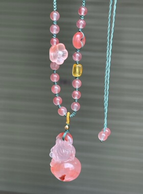 精品川料南红冰飘葫芦手工编织diy项链颜色红润手链百搭时尚饰品