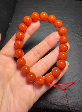 凉山南红玛瑙手串手链9㎜佛珠念珠diy精美盘玩包浆收藏男女款