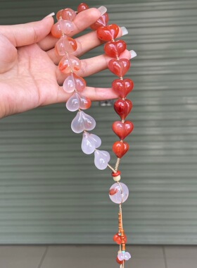 精品川料南红屁桃手工编织手持diy鲜艳艳丽手链百搭时尚饰品玉石