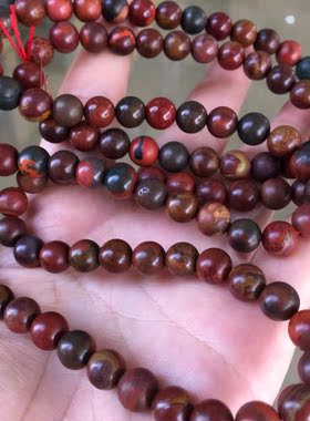 天然南红九口料包浆佛链多圈圆珠手串diy项链毛衣链莲花吊坠男女