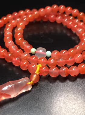 5mm精品南红玛瑙冰飘三圈手链单珠多宝文玩饰品1234567890㎜手串