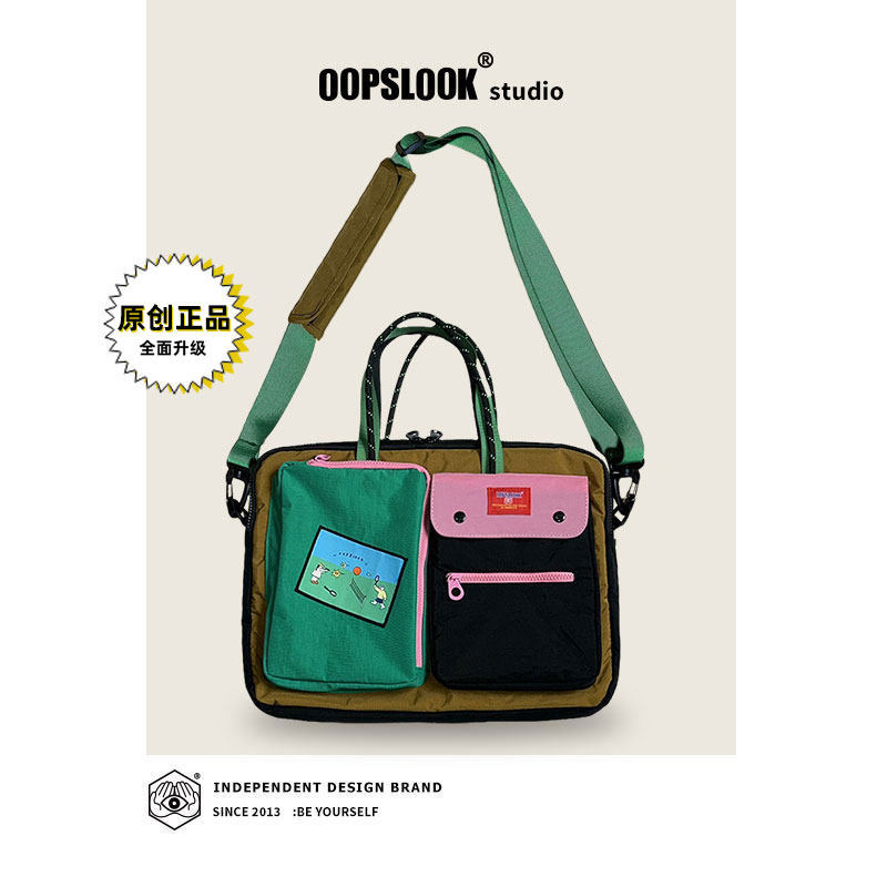 巫鹿可原创防水防撞14567寸笔记本内胆通勤MacBook斜挎手提电脑包