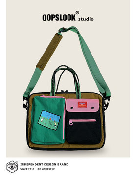 升级版开售】巫鹿可原创电脑包14567寸笔记本内胆防撞斜挎手提包