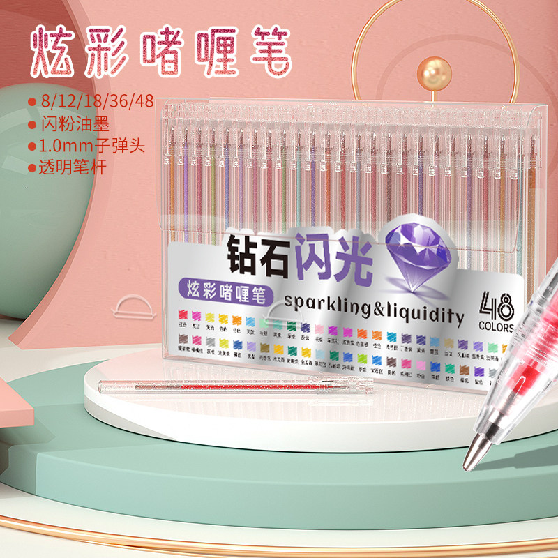 最炫炫彩啫喱笔闪光笔荧光笔多色图片