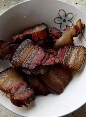 湖南长沙腊肉农家柴火烟熏腊后腿