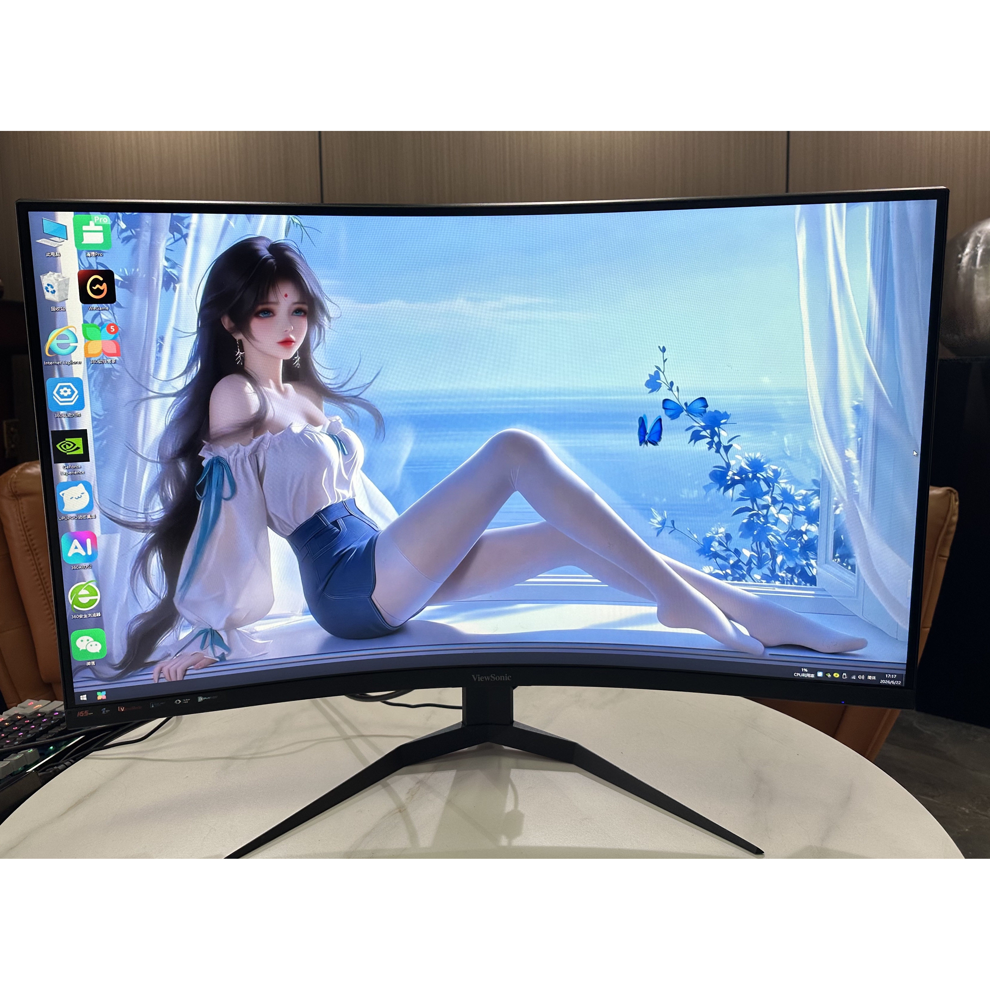 二手无边框32寸品牌电竞液晶显示器电脑屏幕曲面宽直屏 包邮发货