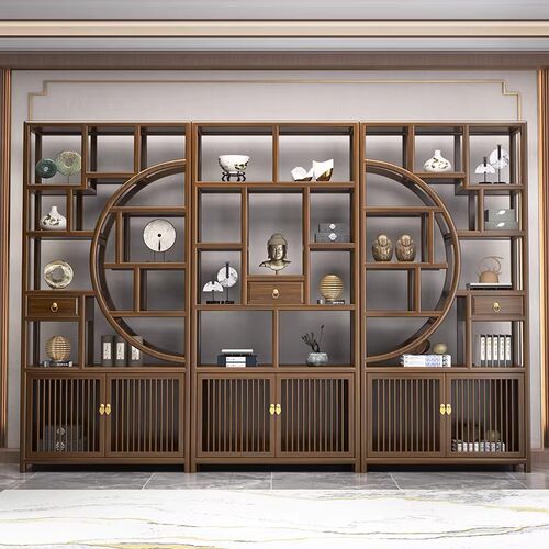中式实木博古架茶叶摆件展示柜