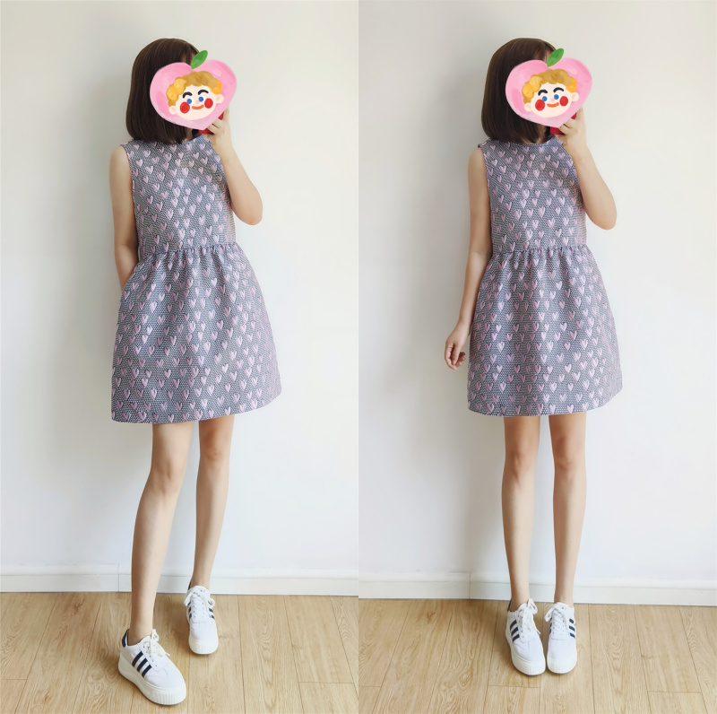 气质显瘦甜美收腰背心裙