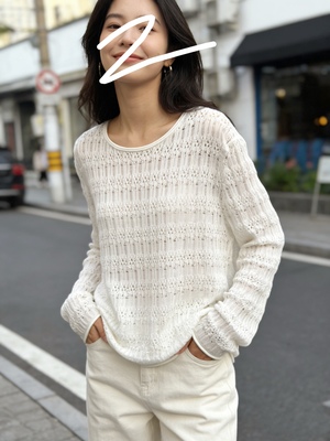 秋冬新款韩版宽松圆领镂空细羊毛针织衫女百搭毛衣上衣打底精致