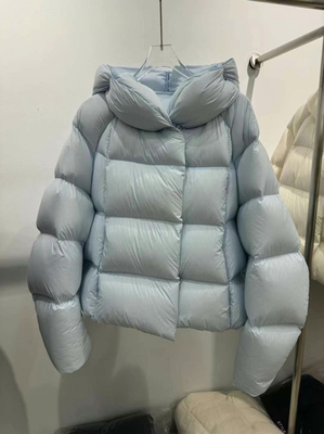 云朵泡芙/高端90鹅绒羽绒服女短款连帽2025年冬季新款面包服外套