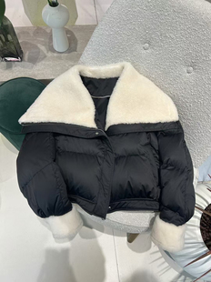 90白鹅绒羽绒服女 新款 氧气少女 美利奴皮毛一体皮草外套2025冬季