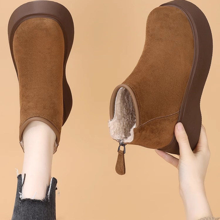 2025冬季新款小个子棉靴厚底雪地靴女加绒保暖短靴时尚棉鞋马丁靴,女鞋,马丁靴,淘宝优惠券,粉丝福利购,淘宝优惠卷